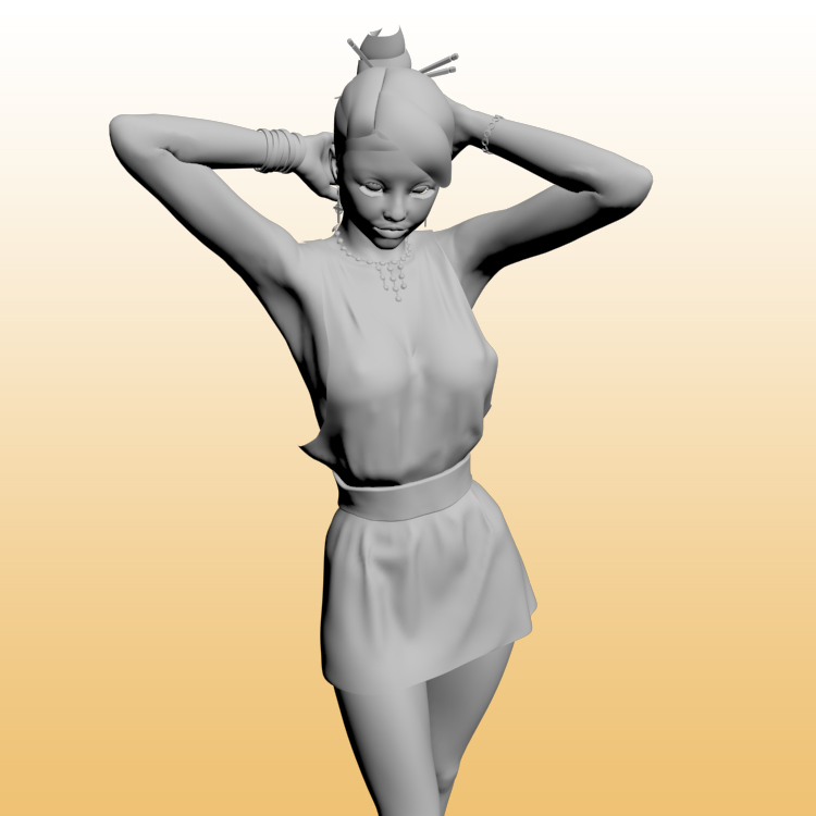 Girl in Miniskirt Sport 3D Model Woman